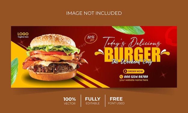 Specjalne menu żywności i restauracja Szablon okładki Facebooka