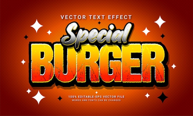 Specjalny Burger Edytowalny Efekt Stylu Tekstu Menu Restauracji O Tematyce Restauracyjnej