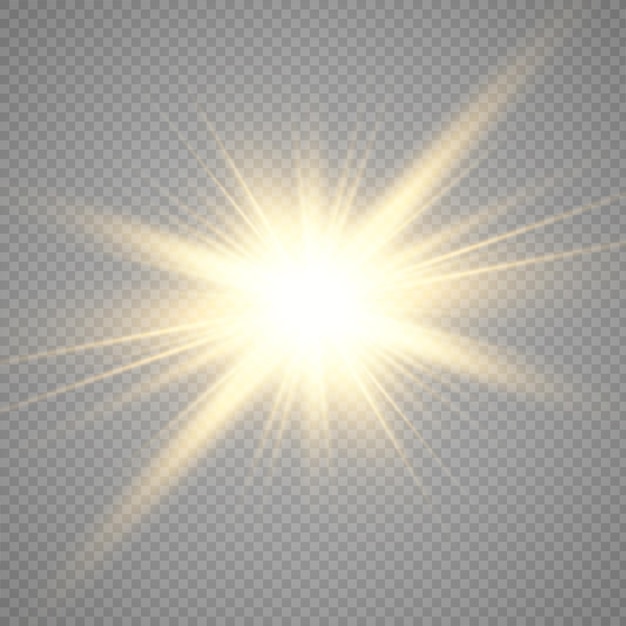 Specjalny Efekt Błysku Obiektywu Lampa Błyskowa Emituje Promienie, A Reflektor Ilustruje Biały świecący