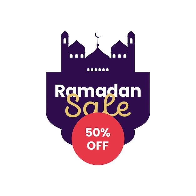 Specjalny projekt szablonu rabatu na ramadanową etykietę sprzedaży