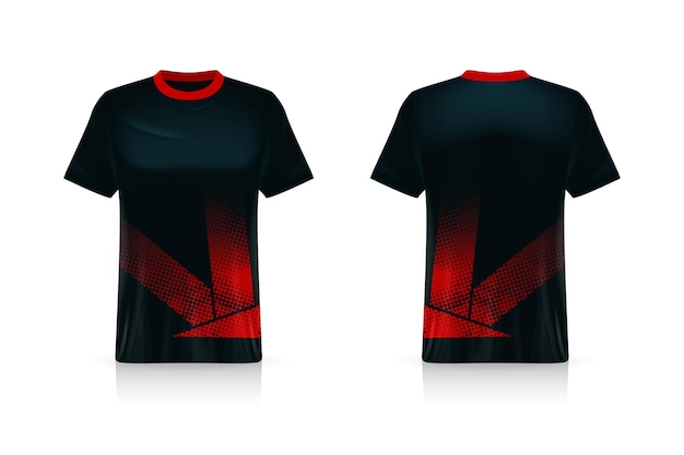 Plik wektorowy specyfikacja makieta soccer sport, szablon koszulki esports gaming t shirt. makieta munduru. projekt ilustracji wektorowych