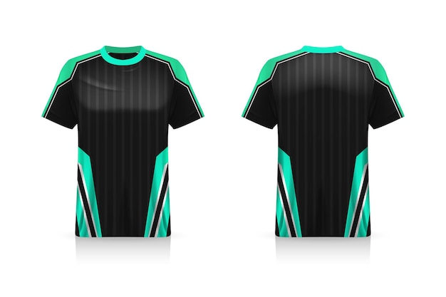 Specyfikacja makieta Soccer Sport, szablon koszulki Esports Gaming T Shirt. makieta munduru. Projekt ilustracji wektorowych