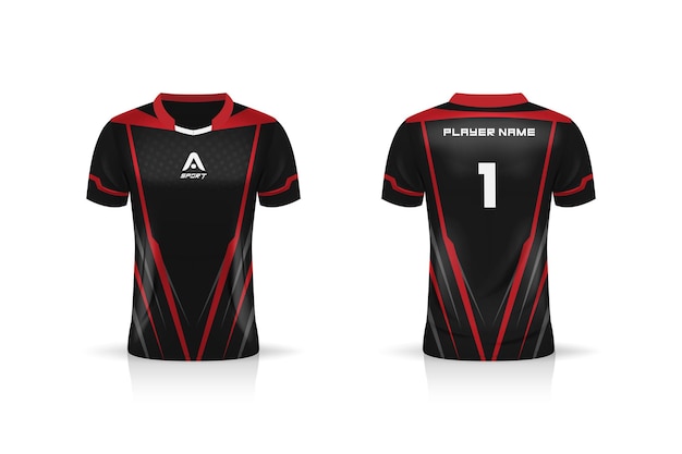 Specyfikacja Soccer Sport, Szablon Koszulki Esport Gaming T Shirt.