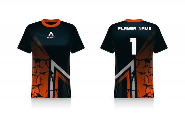 Specyfikacja Soccer Sport, Szablon Koszulki Esports Gaming T Shirt.