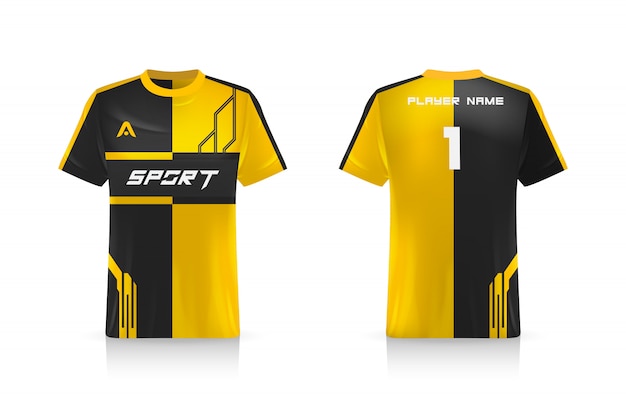 Specyfikacja Soccer Sport, Szablon Koszulki Z Krótkim Rękawem Esports Gaming. Mundur .