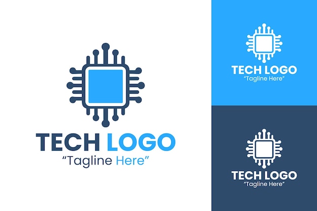 Spersonalizowane logo firmy technologicznej z niebieskimi i czarnymi elementami dla platform cyfrowych