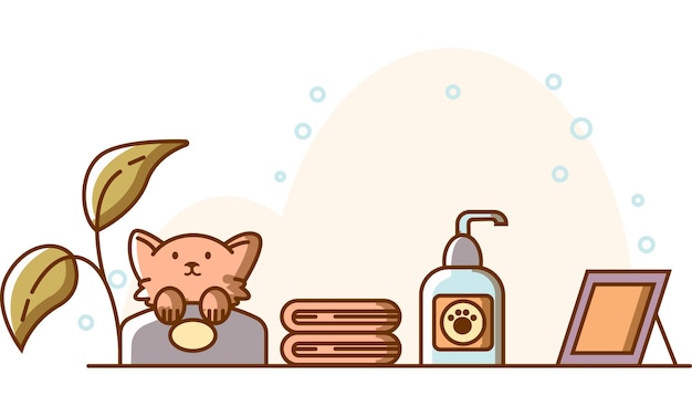 Plik wektorowy Śpiący kot gotowy do kąpieli