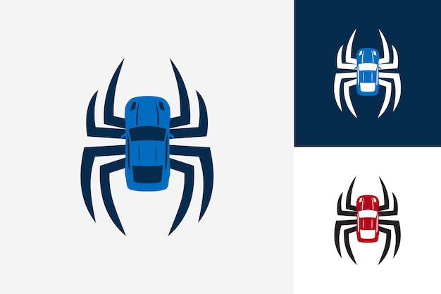 Spider Car Logo Szablon Wektor Projektu, Godło, Koncepcja Projektowa, Kreatywny Symbol, Ikona