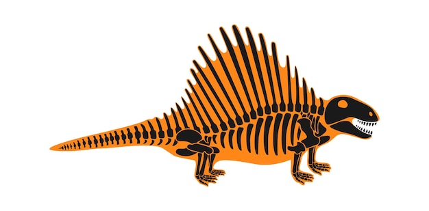 Plik wektorowy spinozaur szkielet dinozaura prehistoryczne zwierzę ilustracji wektorowych