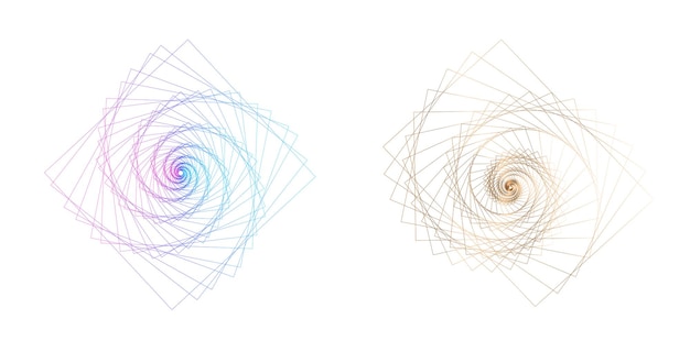 Spirala Streszczenie Tęcza Element Projektu Na Białym Tle Skrętu Linii Wektor Ilustracja Eps 10 Złoty Stosunek Tradycyjnych Proporcji Wektor Ikona Spirala Fibonacciego Dla Eleganckiej Wizytówki