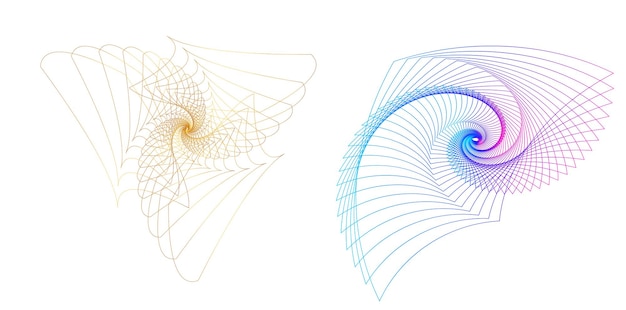 Spirala streszczenie tęcza element projektu na białym tle skrętu linii wektor ilustracja eps 10 złoty stosunek tradycyjnych proporcji wektor ikona Spirala Fibonacciego dla eleganckiej wizytówki