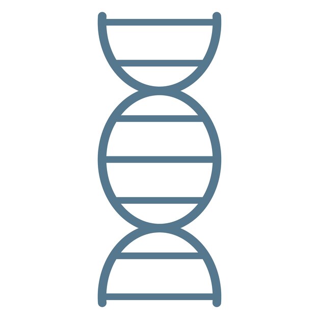 Spiralna płaska ikona DNA wyizolowana na białym tle