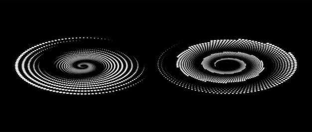 Spiralny zestaw prędkości liniowej i półtonalnej Białe dynamiczne kropki i linie w perspektywie Wir promieniowy