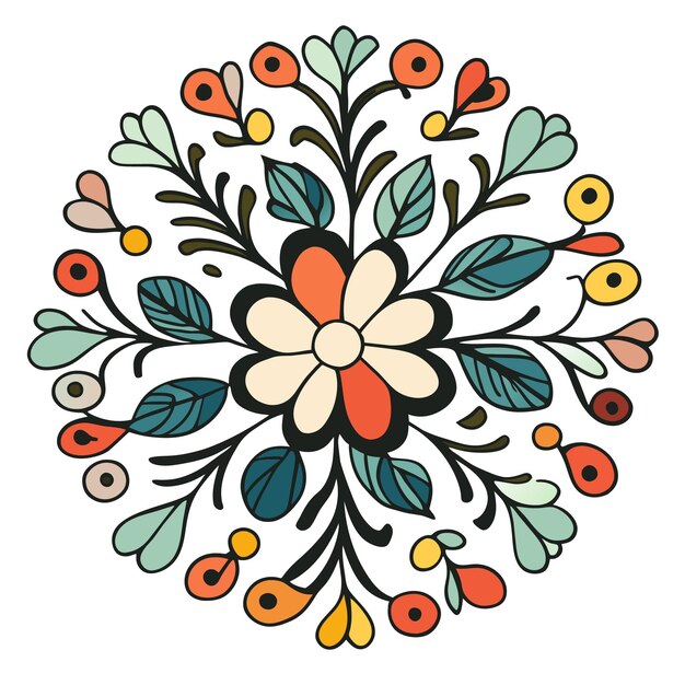 Plik wektorowy spokojne kwiaty ręcznie narysowane krawędzie na czystej białej