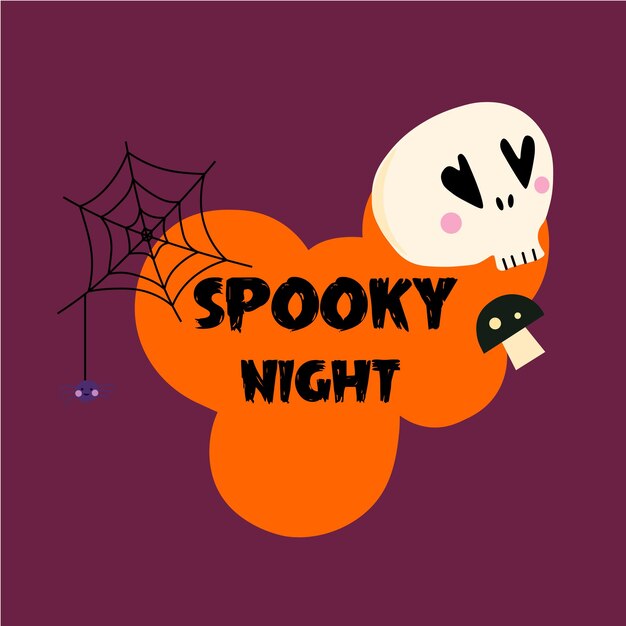 Spooky Night halloween kreskówkowy baner