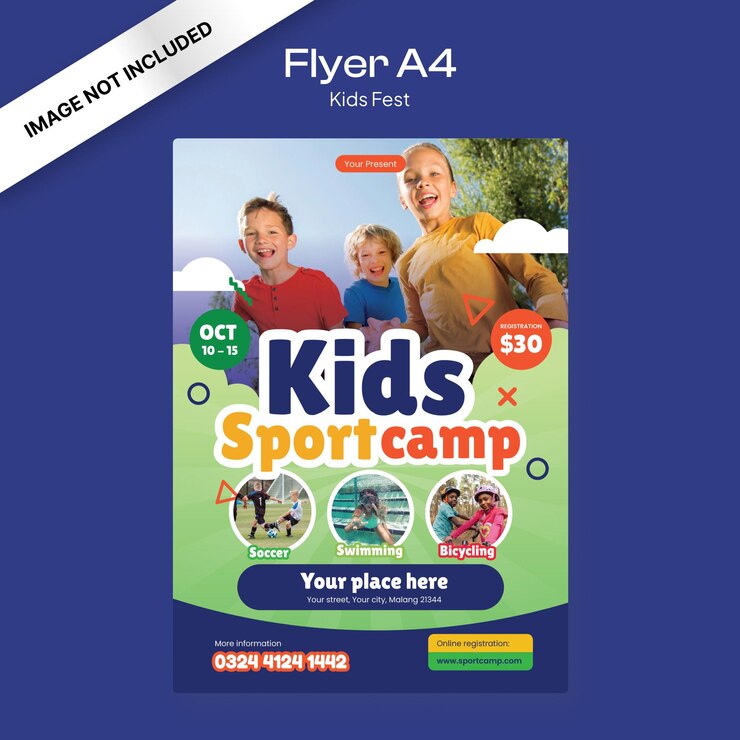 Sport Kids Camp Flyer niebieski