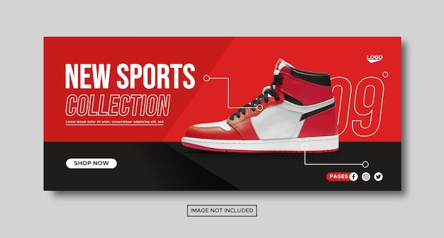 Sport Kolekcja Butów Promocja Sprzedaż Social Media Szablon Banner Na Facebooku