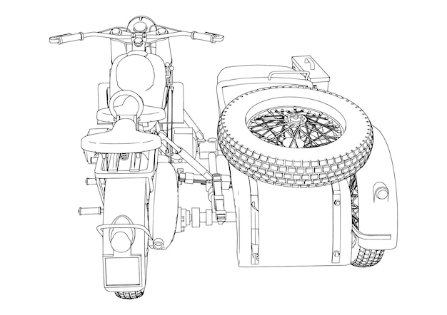 Plik wektorowy sport motocykl szkic białe tło wektor
