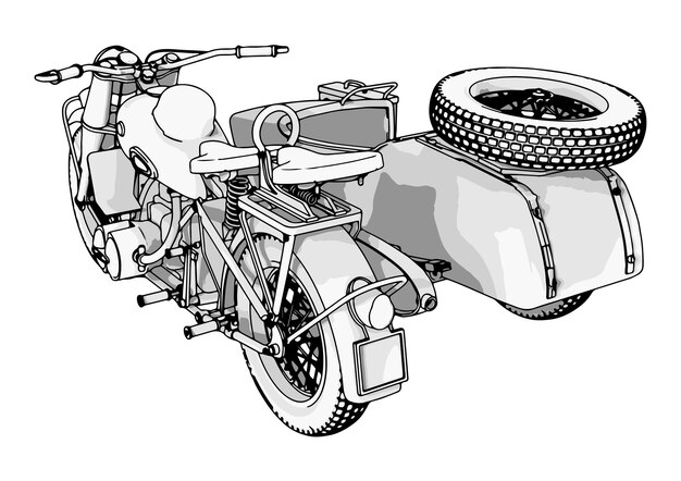 Plik wektorowy sport motocykl szkic białe tło wektor