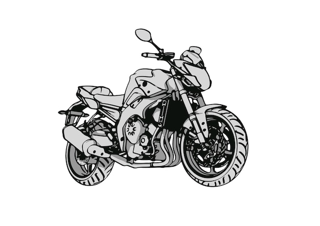 Sport motocykl szkic białe tło wektor