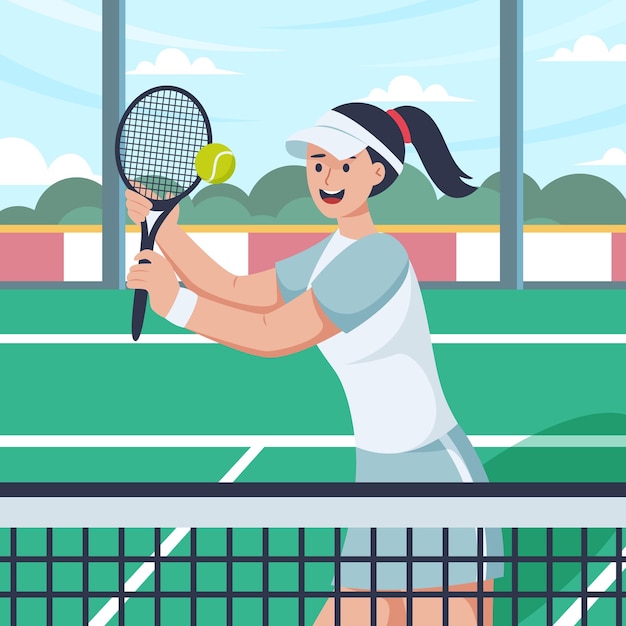 Sport Tenis Płaska Konstrukcja Ilustracja