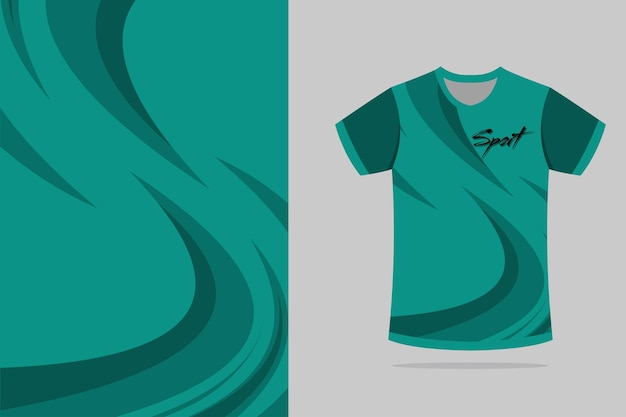 Sport tshirt design Sport jersey szablon makiety abstrakcyjny projekt zielony wektor kolorystyczny EPS 10