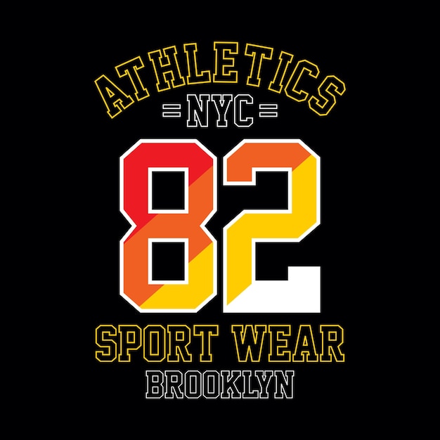 Sportowa Sportowa Ilustracja Wektorowa Typografii Brooklyn W Nowym Jorku Do Druku T Shirt Premium Vector