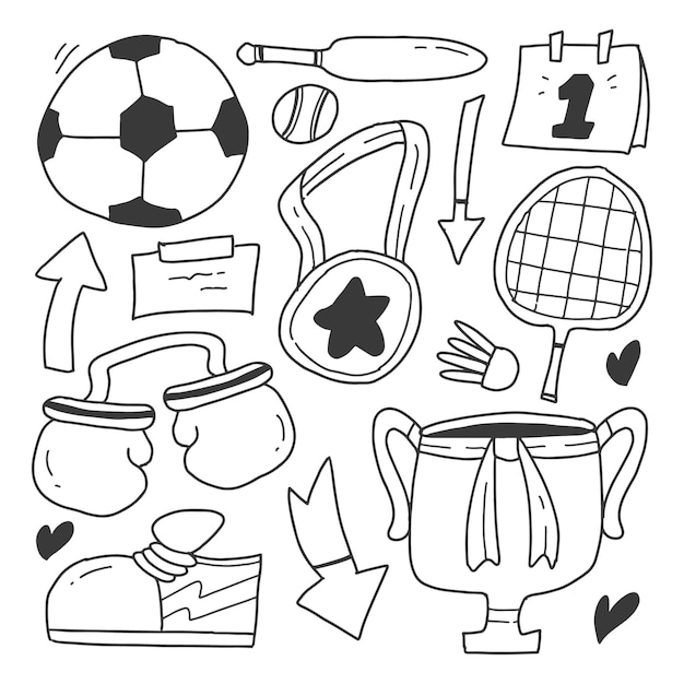 Sportowe Doodle Ilustracja Kreskówka Projekt