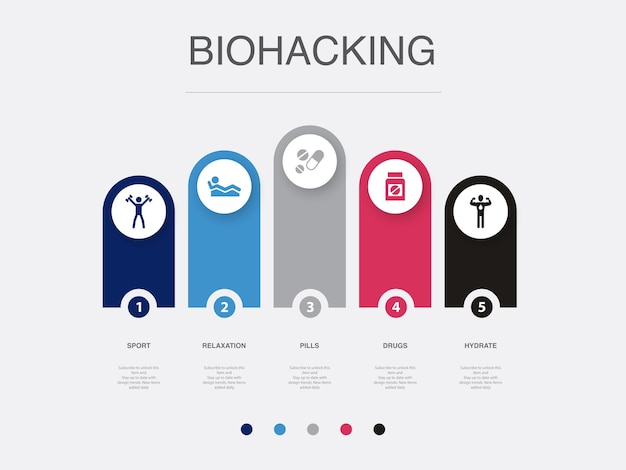 Sportowe Pigułki Relaksacyjne Leki Nawilżają Xa Ikony Infografika Szablon Układu Projektu Koncepcja Kreatywnej Prezentacji Z 5 Krokami