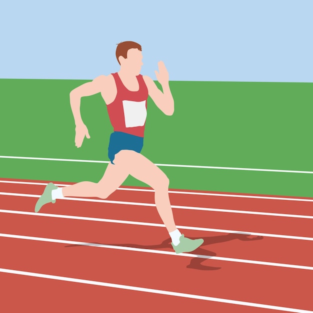 Sportowiec na prowadzenie wyścigu sylwetki ilustracji wektorowych
