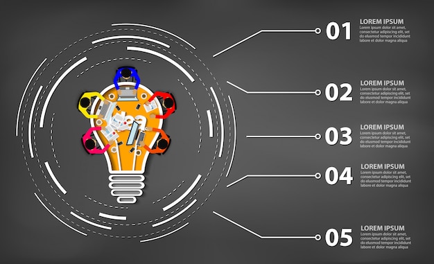 Plik wektorowy spotkanie biznesowe. kreatywność inspiracja planowanie koncepcja żarówki. praca zespołowa