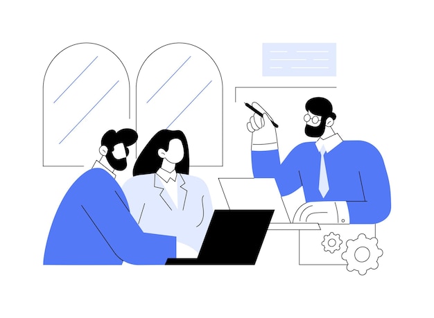 Spotkanie biznesowe na białym tle ilustracje wektorowe kreskówka
