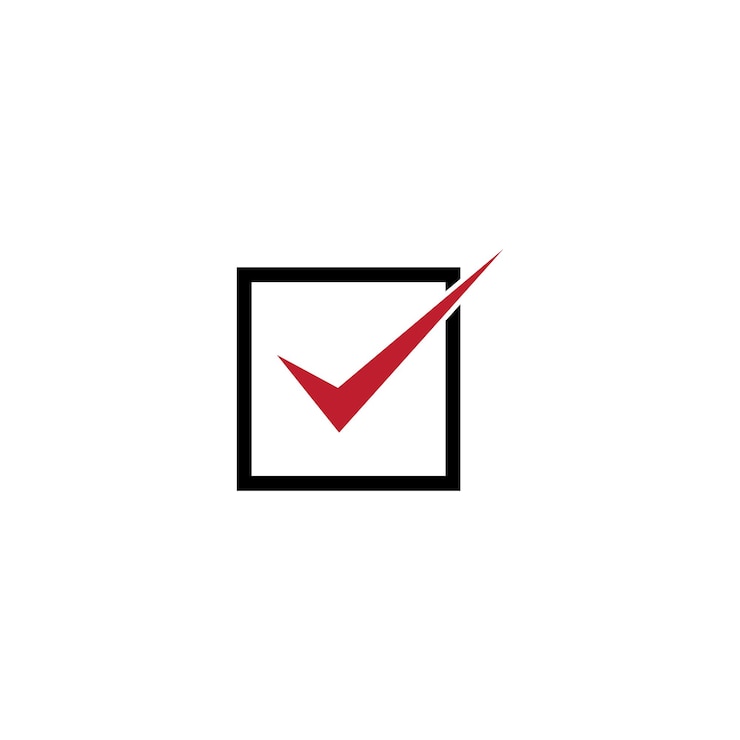 Wektor sprawdź logo znaku