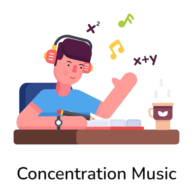 Sprawdź Płaską Ikonę Muzyki Koncentracji