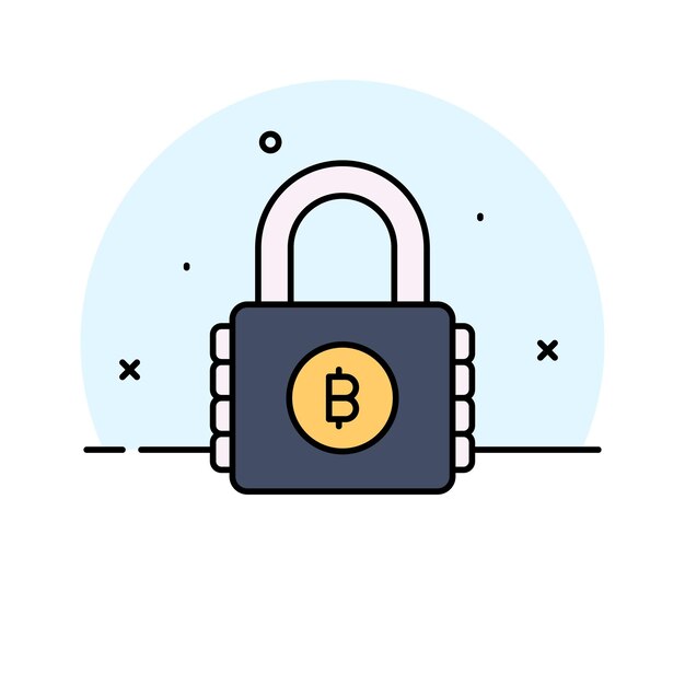 Sprawdź tę ikonę premium blokady bitcoin w modnym stylu