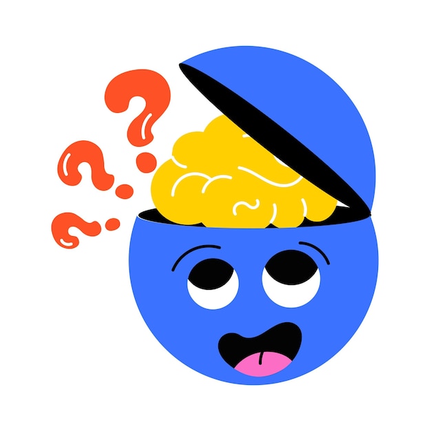 Plik wektorowy sprawdź tę zdezorientowaną płaską naklejkę emoji