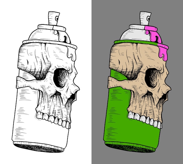 Spray Can Z Maską Skull