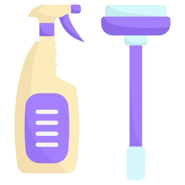 Spray pod prysznic z koncepcją Mini Wiper Płyn uniwersalny z wektorem Scrapper Housekeeping