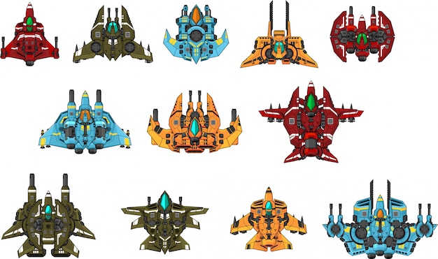 Plik wektorowy sprites gry space ship