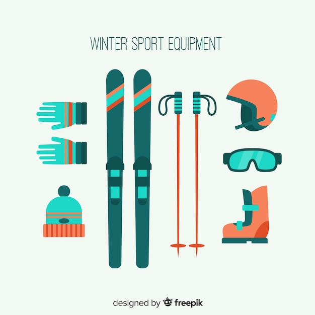 Plik wektorowy sprzęt do sportów zimowych