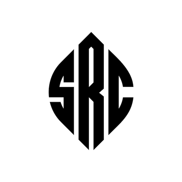 Src Okrągłe Logo Litery W Kształcie Okręgu I Elipsy Src Elipsy Litery W Stylu Typograficznym Trzy Inicjały Tworzą Logo Okręgu Src Krąg Emblem Abstrakt Monogram Litery Mark Wektor