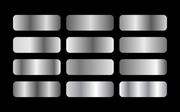 Plik wektorowy srebrna kolekcja gradientowa, luksusowy srebrny gradient