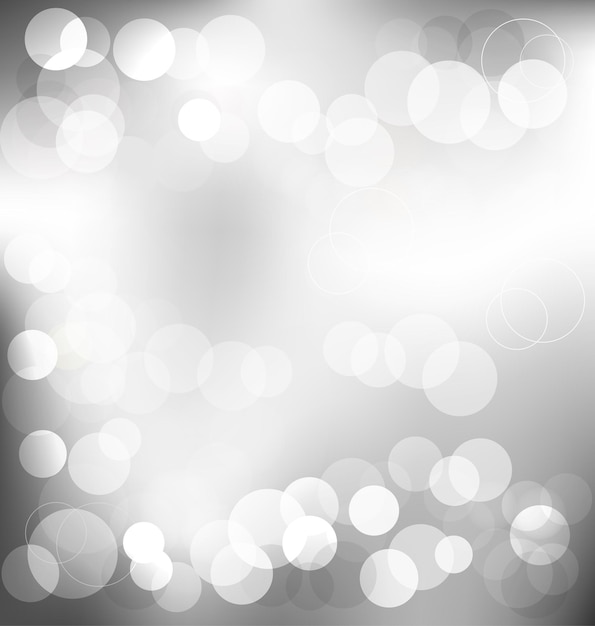 Srebrne eleganckie abstrakcyjne tło ze światłami bokeh