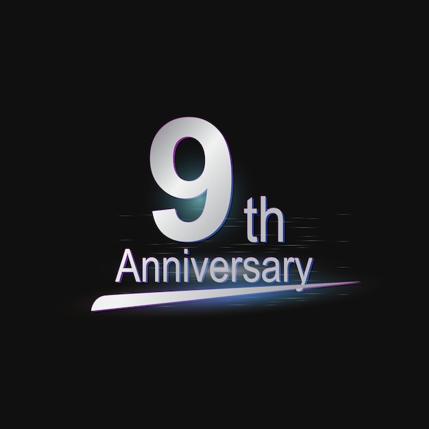 Srebrne Obchody Dziewiątego Roku Rocznicy Nowoczesne Logo