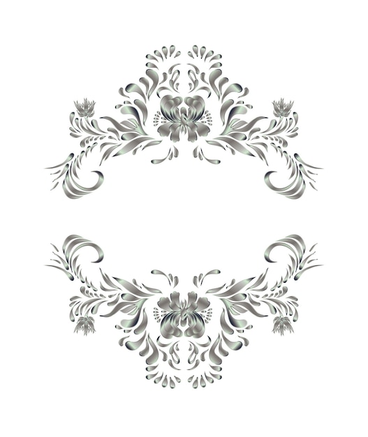 Plik wektorowy srebrny kwiatowy wzór