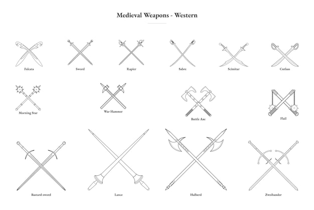 Plik wektorowy Średniowieczna broń