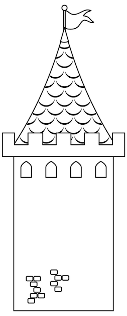 Plik wektorowy Średniowieczne zamki doodle szkic do kolorowania