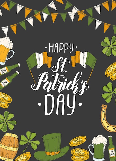St Patrick's Day Plakat Z Ręcznie Rysowane