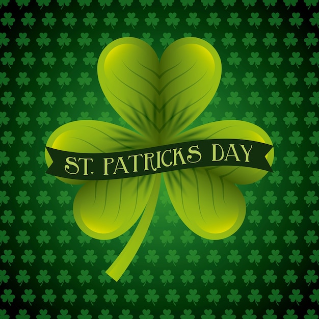 St Patricks Day Card Green Clover Banner