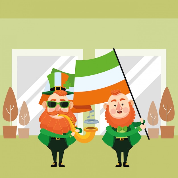 Plik wektorowy st patricks day elves cartoons